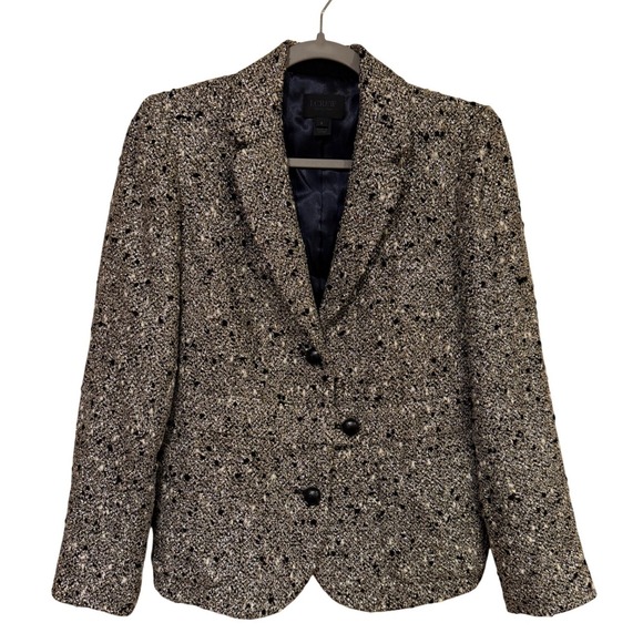 J. Crew Jackets & Blazers - J.Crew Collection Tweed Blazer‎ Jacket Gold Black Size 8 Holiday Party Statement